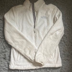 White fleece zip Northface jacket